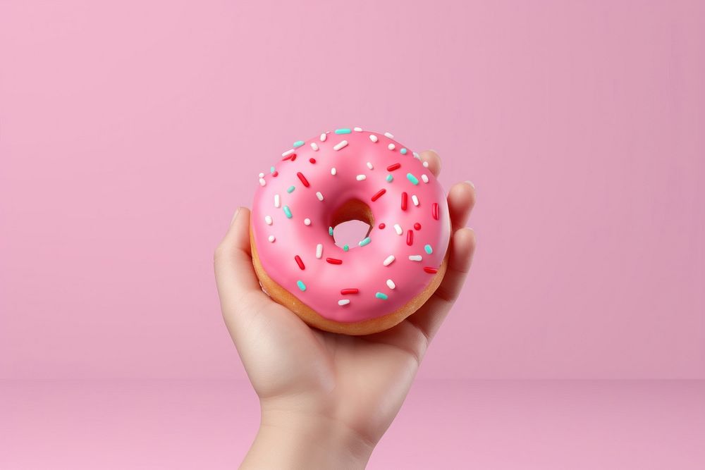Donut donut holding food. AI generated Image by rawpixel.