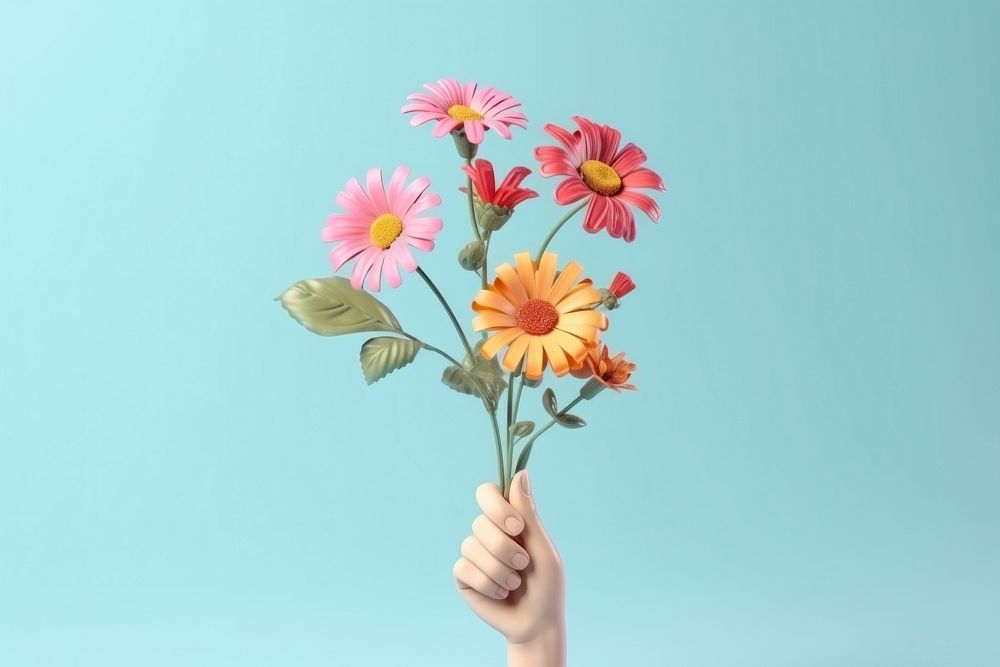 Flowers holding petal plant. AI generated Image by rawpixel.
