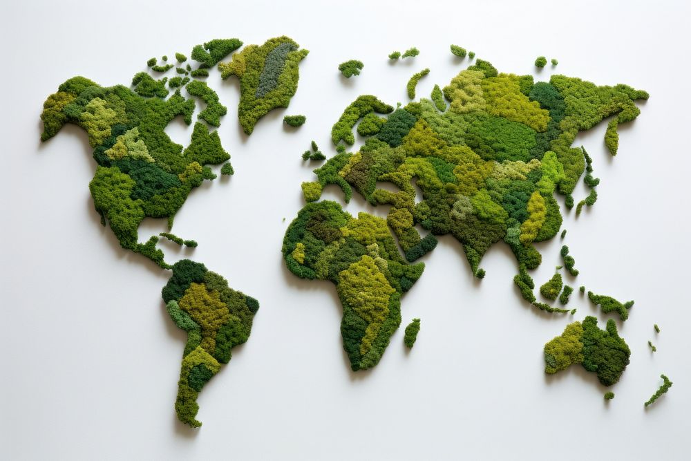 World map leaf nature plant. AI generated Image by rawpixel.
