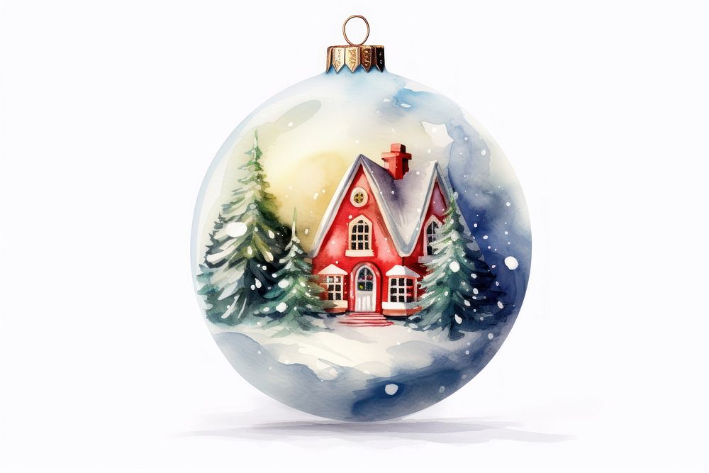 Christmas ornament house tree christmas tree. AI generated Image by rawpixel.