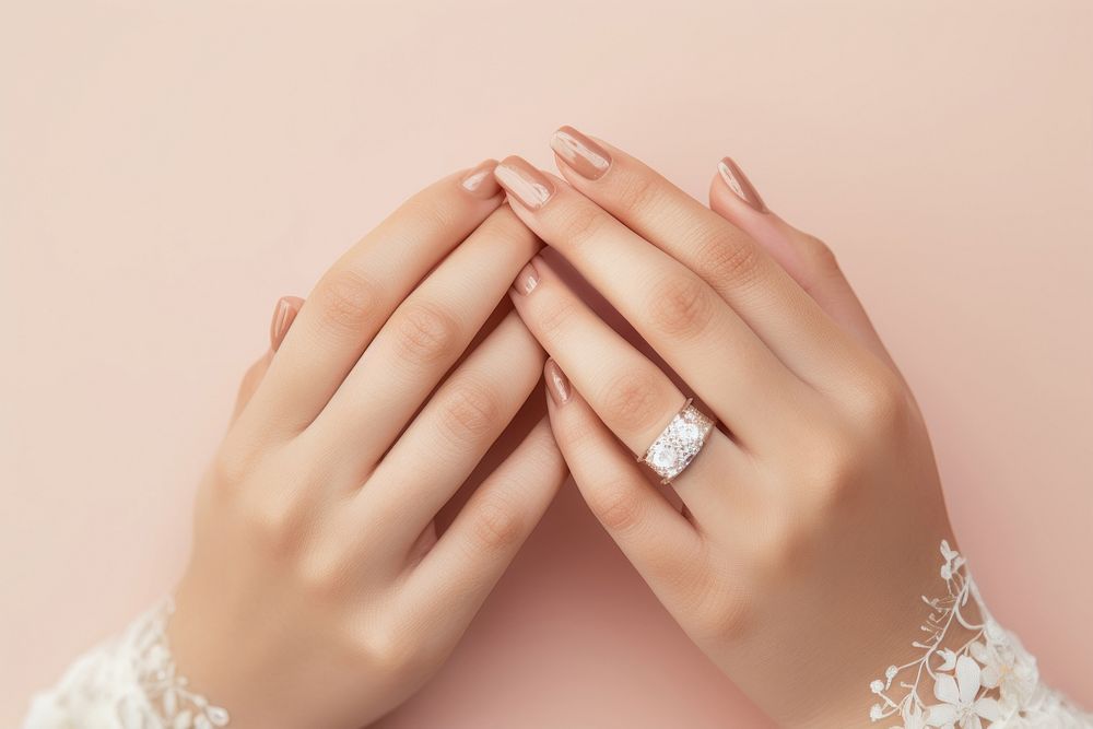 Beautiful nails hand diamond jewelry. AI generated Image by rawpixel.
