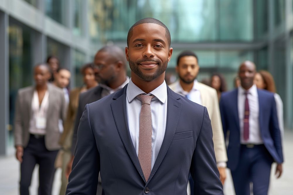 A young African business man walking blazer office. AI generated Image by rawpixel.