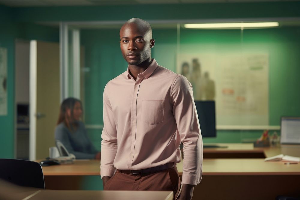 Young African business man office shirt adult. AI generated Image by rawpixel.