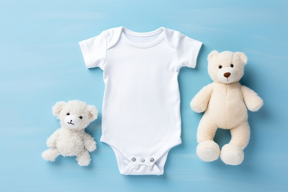 Baby bodysuit toy clothing white. 