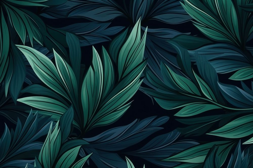 A seamless pattern green backgrounds leaves. AI generated Image by rawpixel.