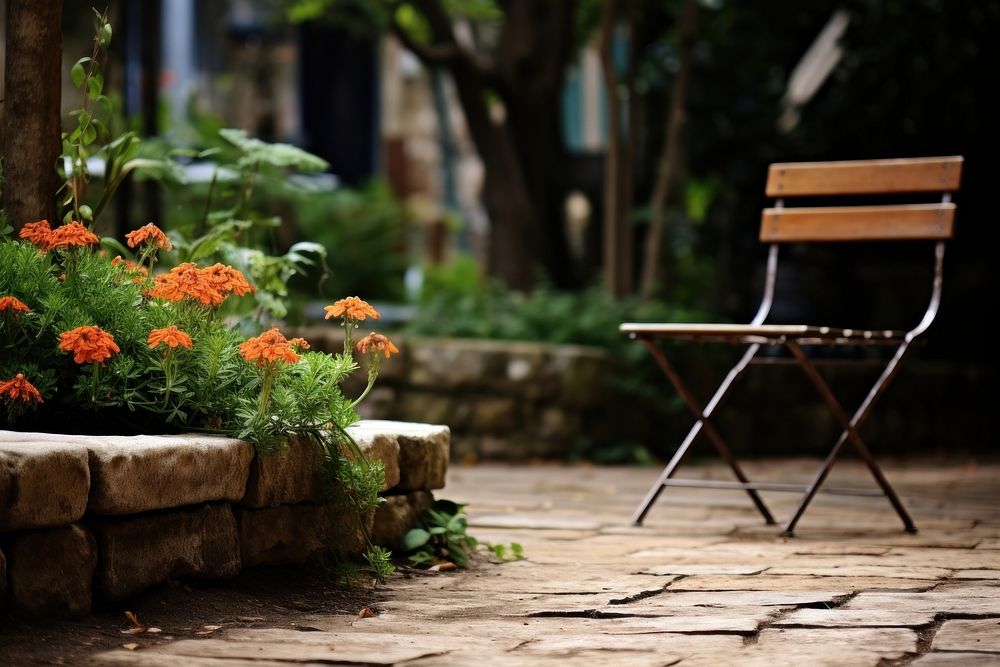 Garden backyard chair furniture. AI generated Image by rawpixel.