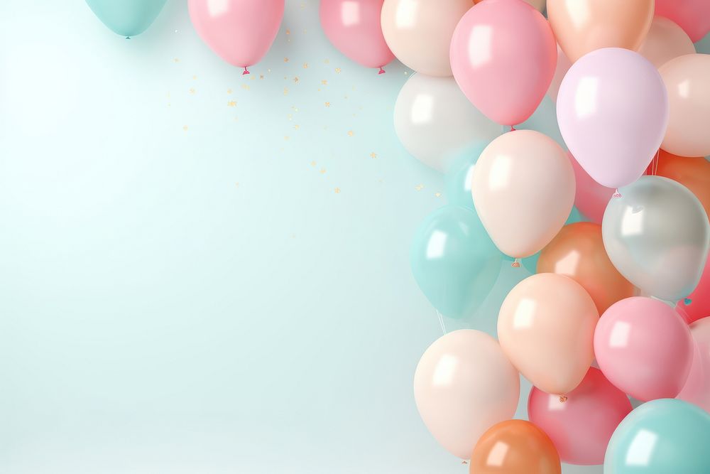 Balloons frame background backgrounds celebration anniversary. AI generated Image by rawpixel.
