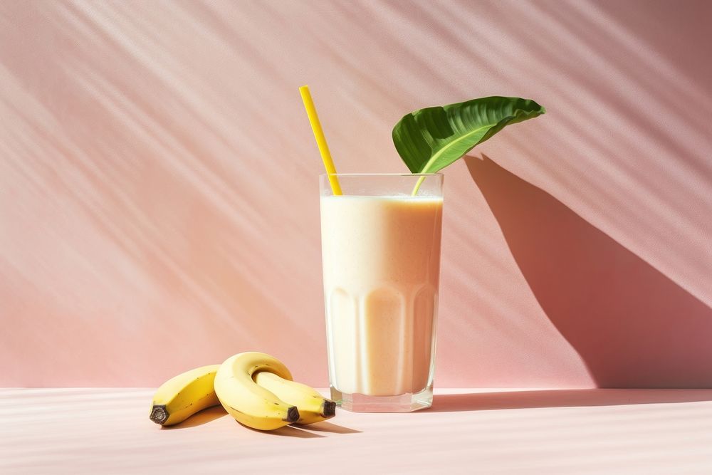 Banana smoothie milkshake drink juice. AI generated Image by rawpixel.