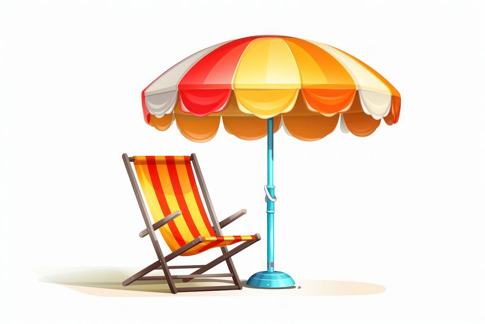Beach chair umbrella furniture cartoon. AI generated Image by rawpixel.