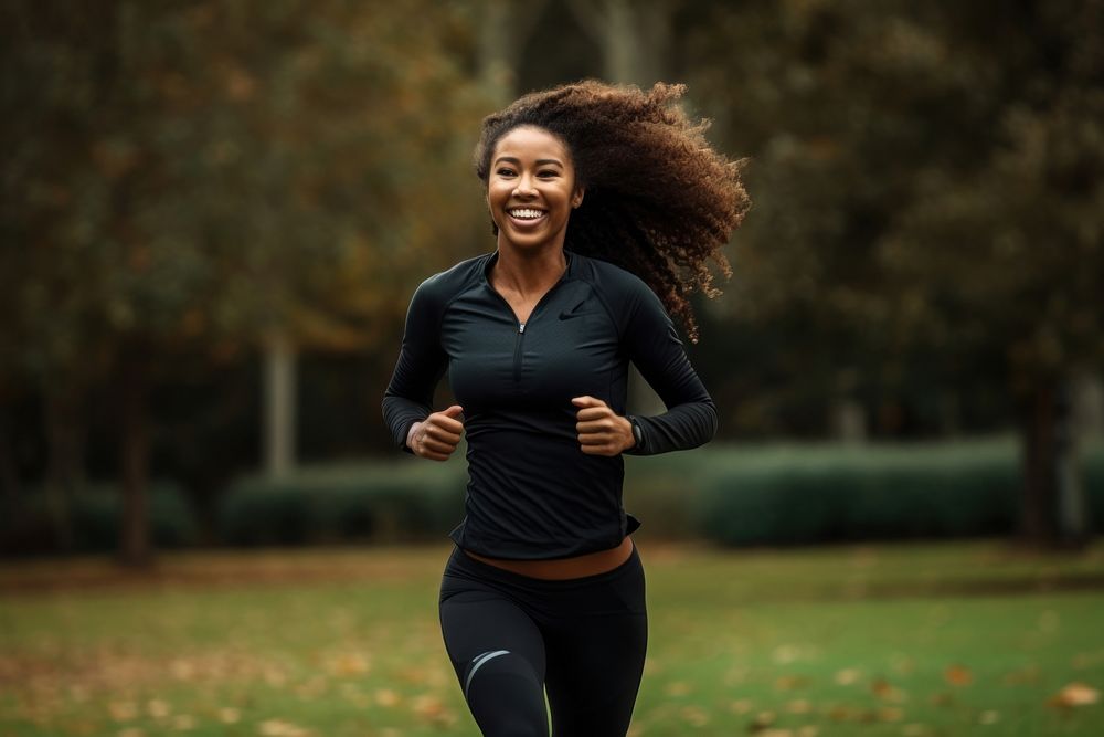 Running jogging smiling athlete. AI generated Image by rawpixel.