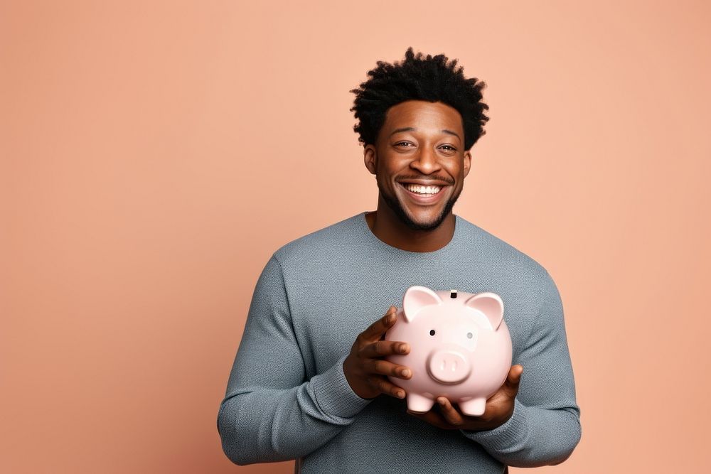 Piggy bank holding representation investment. AI generated Image by rawpixel.