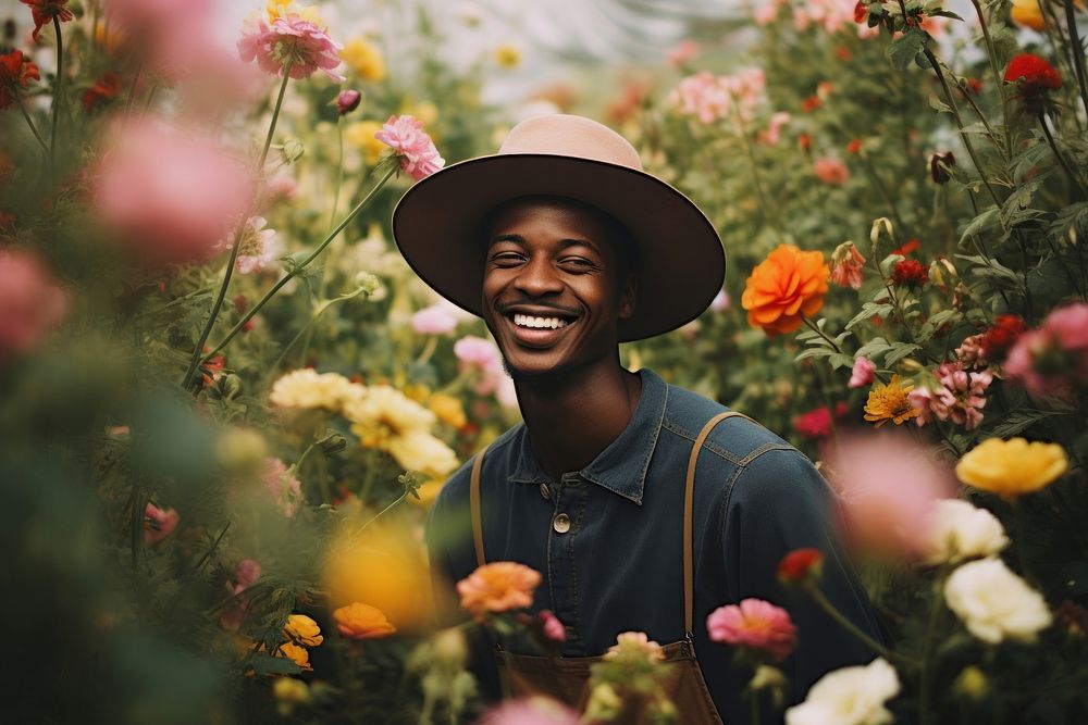 Garden portrait outdoors smiling. AI generated Image by rawpixel.
