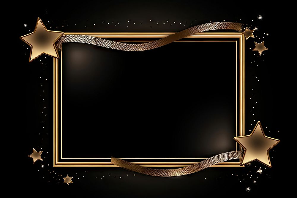 Gold frame backgrounds black star. AI generated Image by rawpixel.