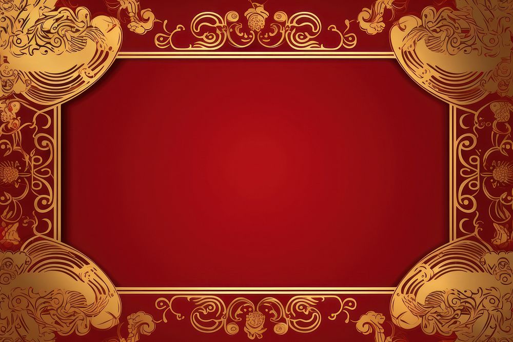 Gold frame backgrounds maroon red. AI generated Image by rawpixel.