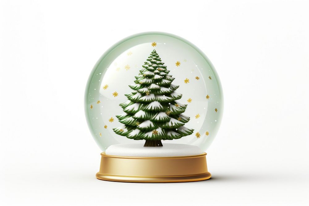 Snow globe tree christmas plant. AI generated Image by rawpixel.