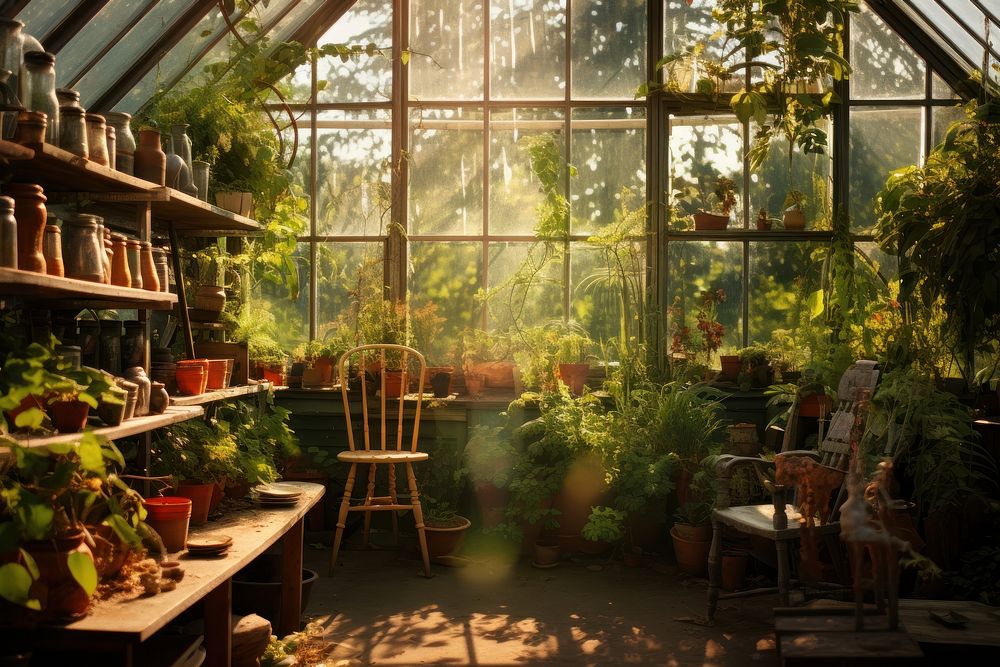 Greenhouse garden gardening outdoors. AI generated Image by rawpixel.