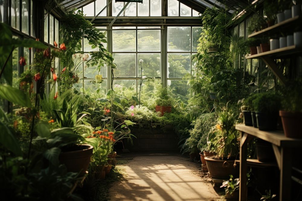 Greenhouse garden gardening outdoors. 