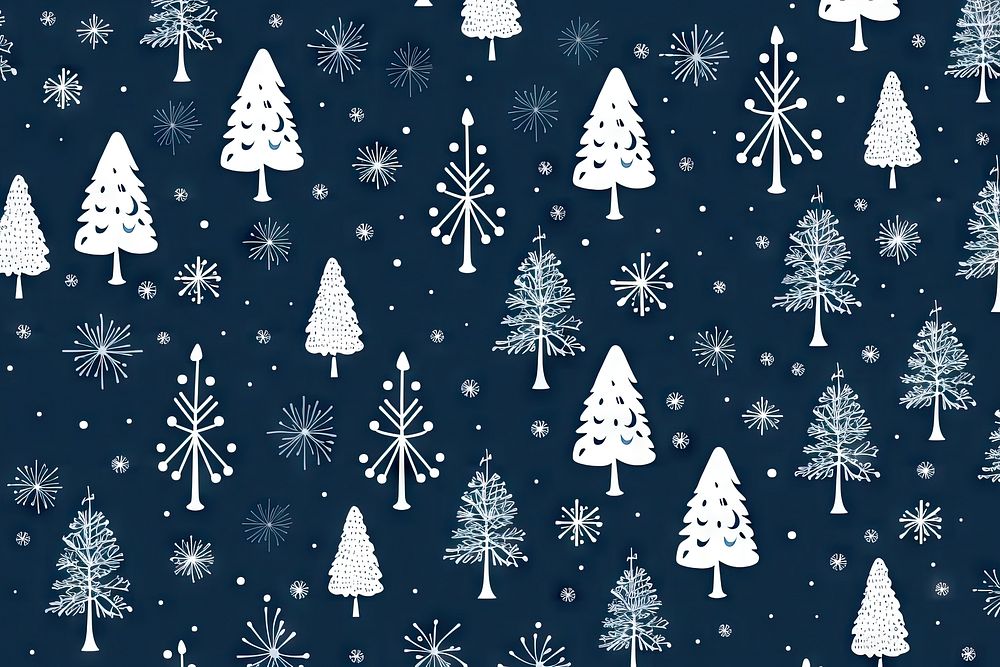 Christmas doodle backgrounds pattern nature. AI generated Image by rawpixel.