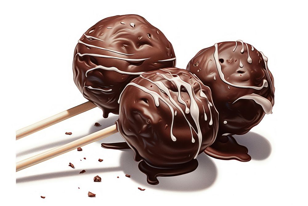 Chocolate Cake Pops chocolate confectionery lollipop. AI generated Image by rawpixel.