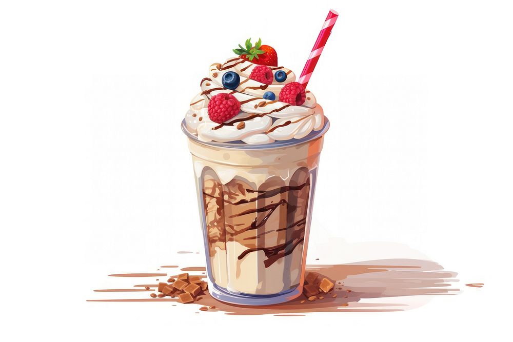 Milkshake milkshake dessert sundae. AI generated Image by rawpixel.