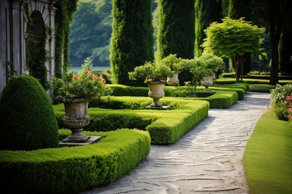 Garden architecture landscape outdoors. AI generated Image by rawpixel.