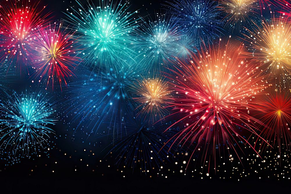 Fireworks background backgrounds glowing night. AI generated Image by rawpixel.