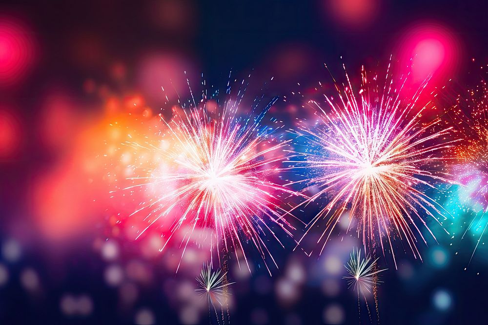 Fireworks background outdoors glowing night. AI generated Image by rawpixel.