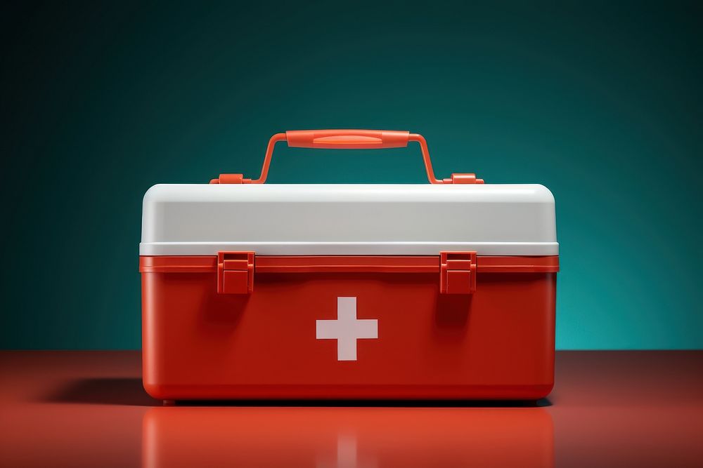 First aid kit furniture suitcase medicine. AI generated Image by rawpixel.