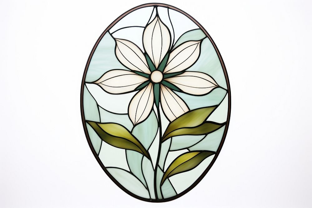 Glass wildflower art shape stained glass. AI generated Image by rawpixel.