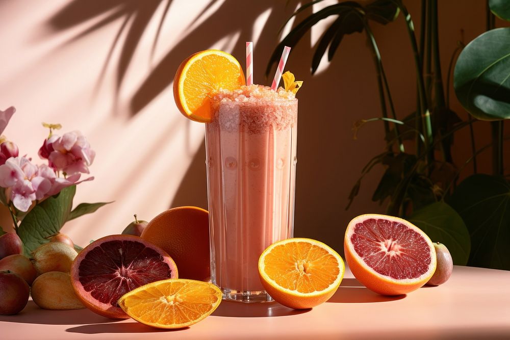 Fruits smoothie grapefruit juice drink. AI generated Image by rawpixel.