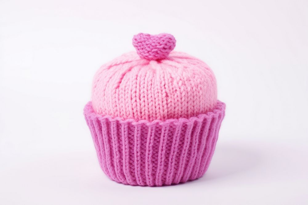 Cake knitted cupcake dessert. AI generated Image by rawpixel.