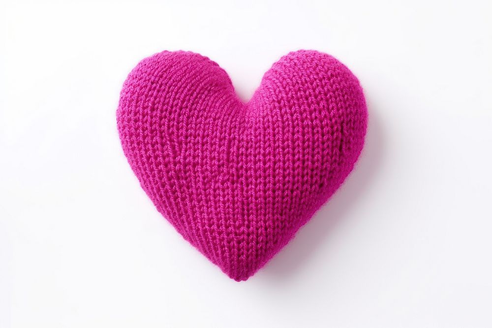 Heart knitted white background creativity. AI generated Image by rawpixel.