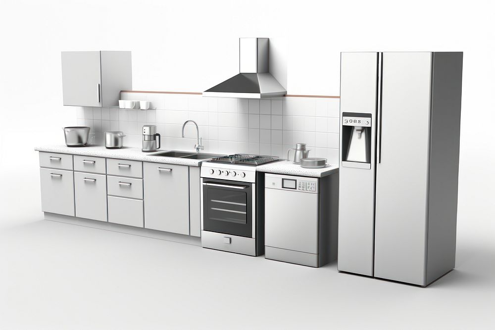 Kitchen furniture refrigerator appliance dishwasher. AI generated Image by rawpixel.