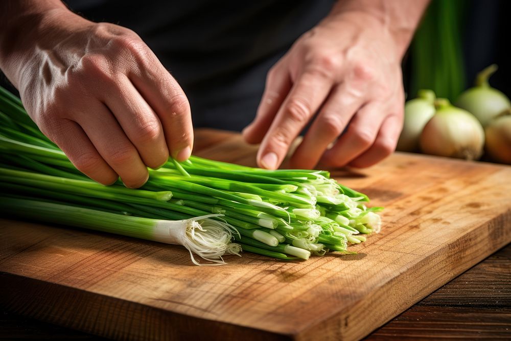 Chopping vegetable onion plant. AI generated Image by rawpixel.