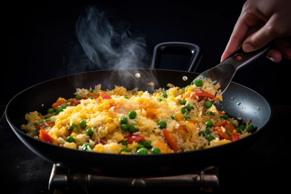 Cooking fried food fried rice. AI generated Image by rawpixel.