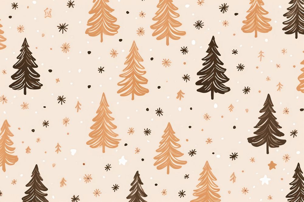 Beige christmas pattern plant tree backgrounds. AI generated Image by rawpixel.