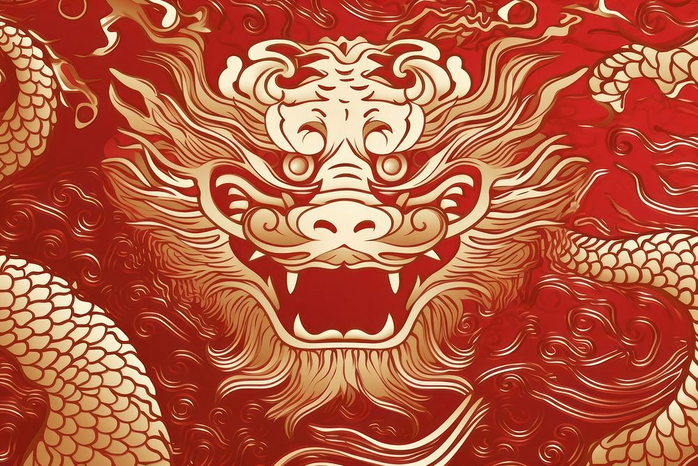 Happy Chinese New Year 2024 pattern backgrounds dragon. AI generated Image by rawpixel.