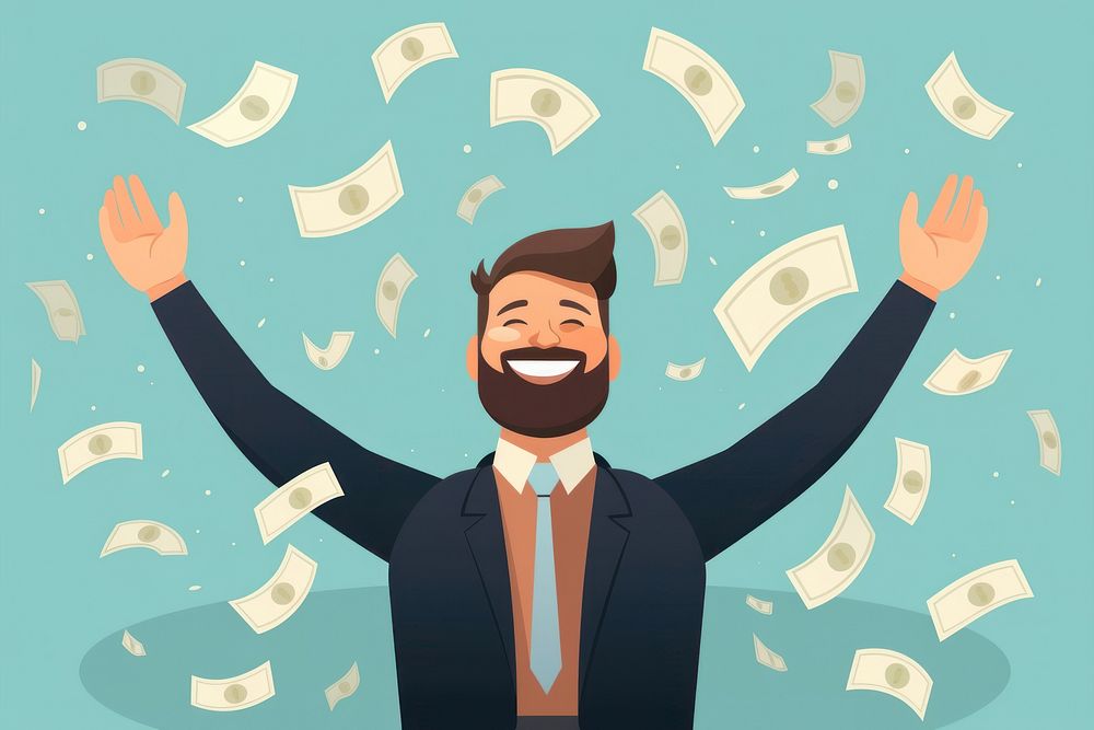 Money adult happy man. AI generated Image by rawpixel.
