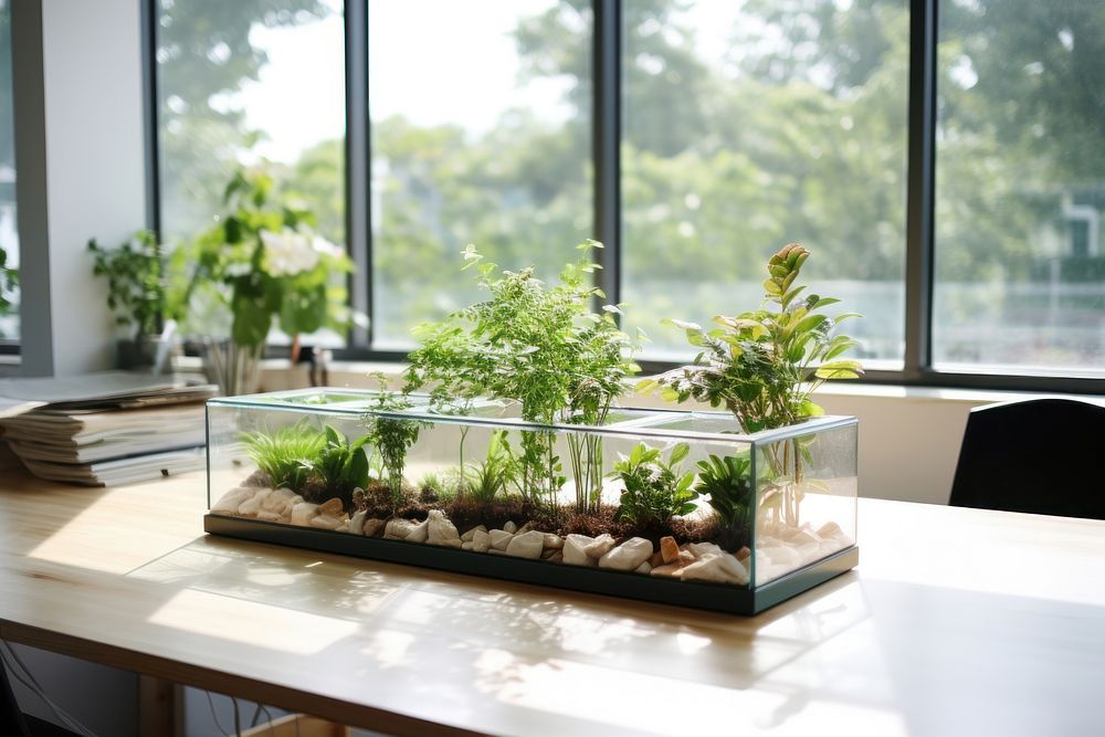 Garden windowsill nature table. AI generated Image by rawpixel.