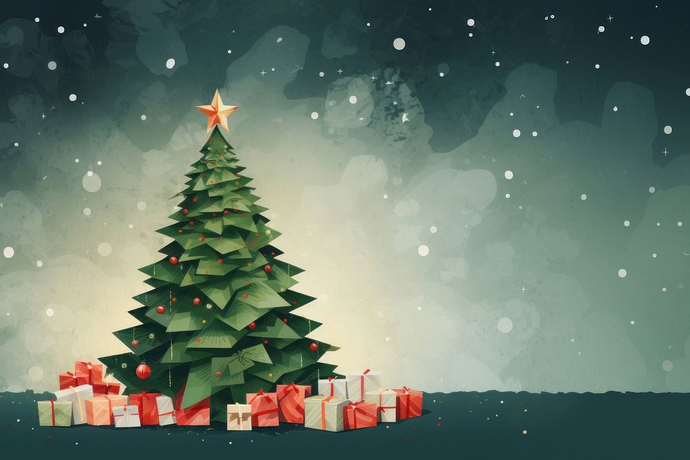 Christmas tree copy space plant illuminated celebration. AI generated Image by rawpixel.