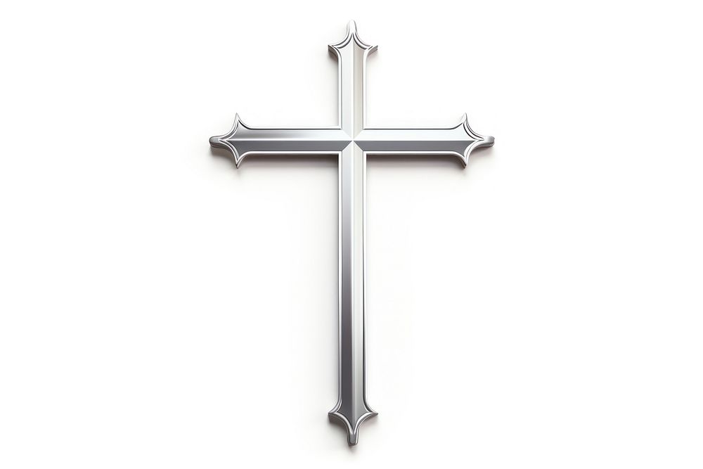 Cross symbol white background spirituality. AI generated Image by rawpixel.