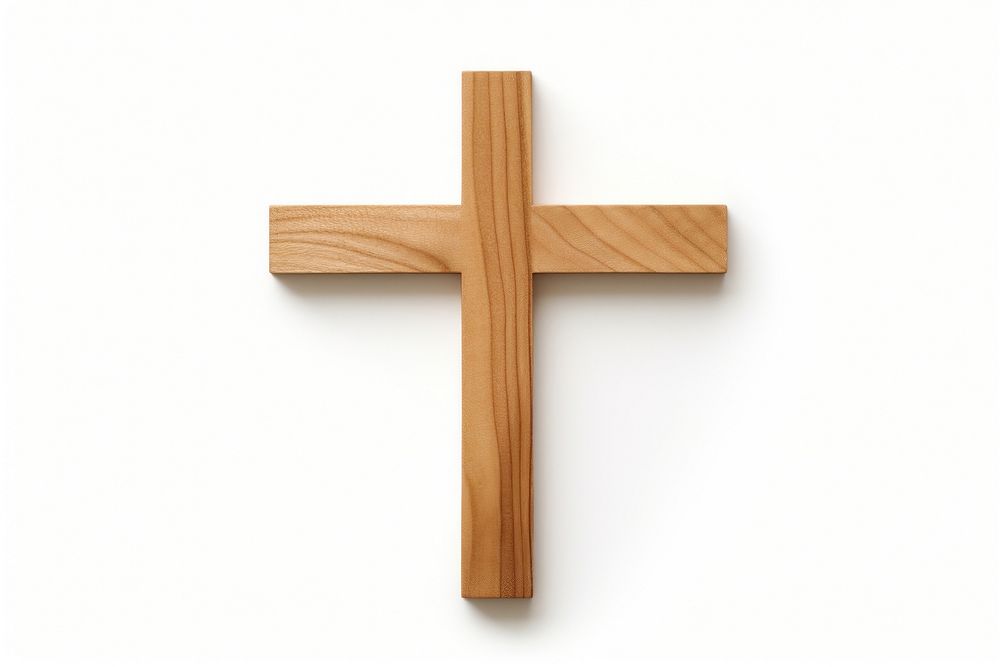Cross wood symbol white background. AI generated Image by rawpixel.