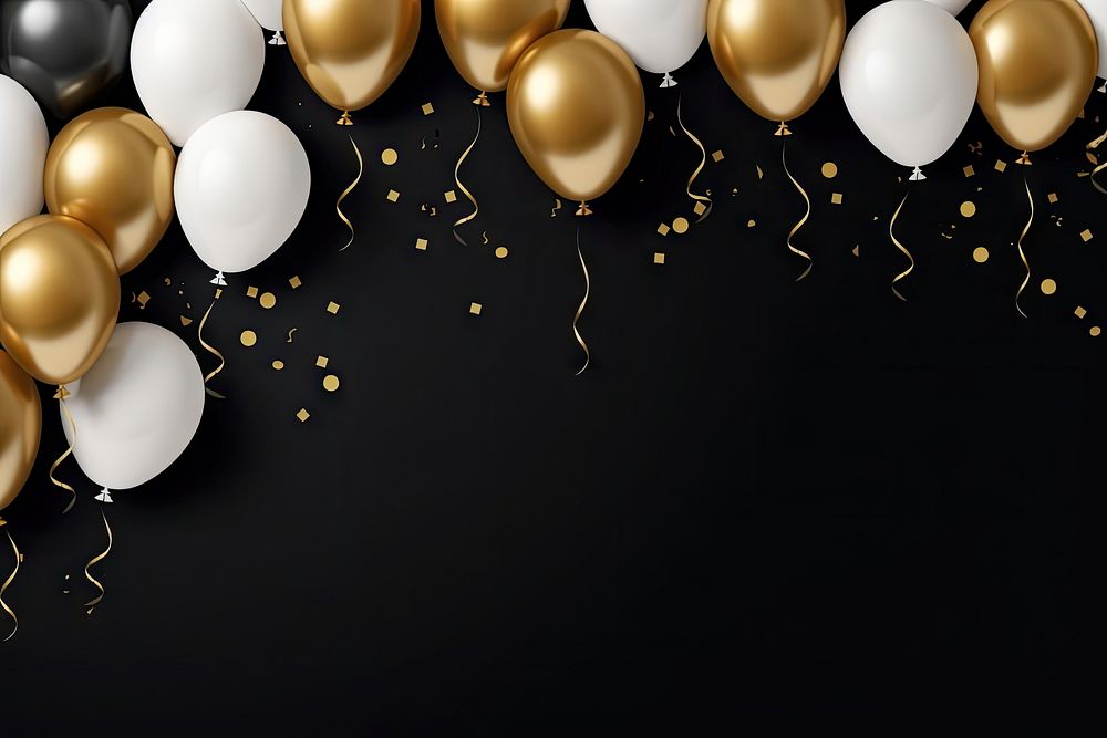 Dark background balloon gold celebration. AI generated Image by rawpixel.