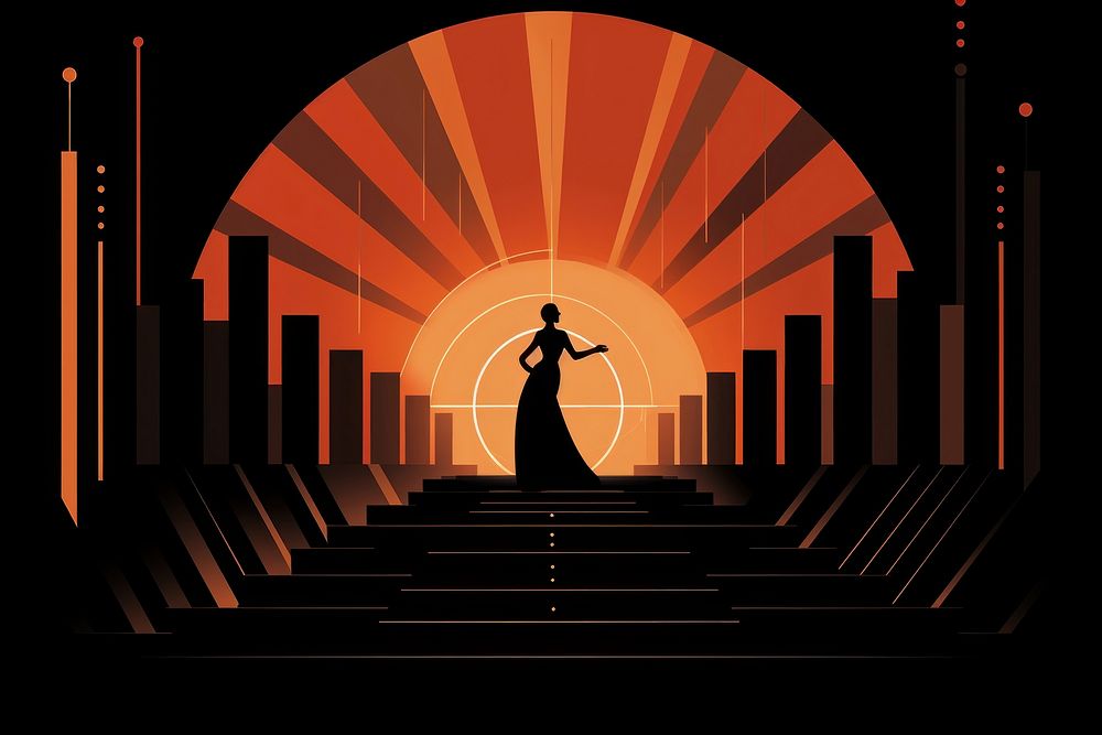 Theatre silhouette art architecture. AI generated Image by rawpixel.