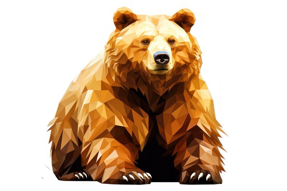 Bear mammal animal white background. AI generated Image by rawpixel.