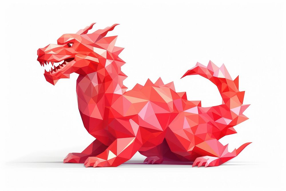 Chinese new year art origami dragon. AI generated Image by rawpixel.