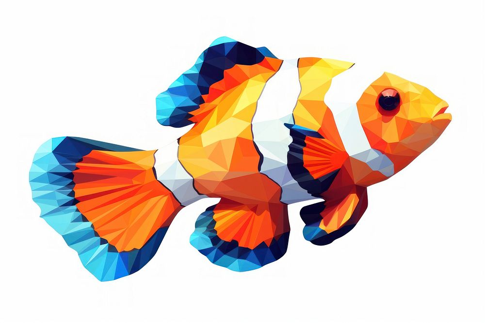 Clown fish animal white background pomacentridae. AI generated Image by rawpixel.