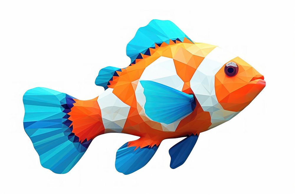 Clown fish goldfish animal white background. AI generated Image by rawpixel.