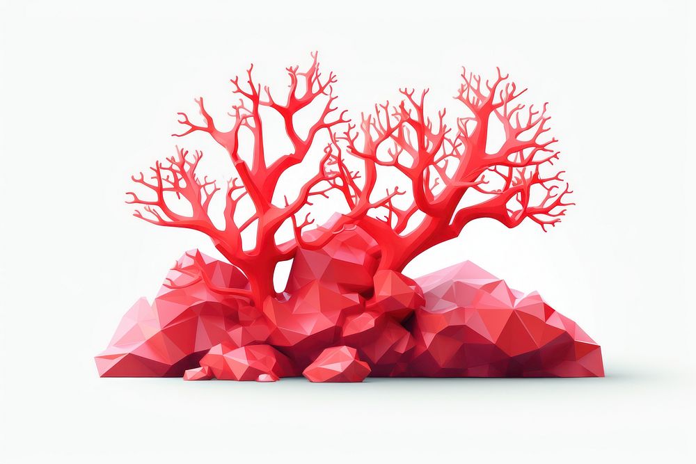 Coral art white background undersea. AI generated Image by rawpixel.
