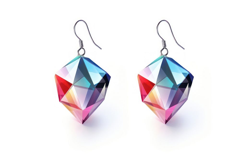Earrings gemstone jewelry white background. AI generated Image by rawpixel.